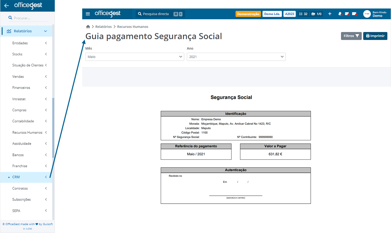 Relat Rio Recursos Humanos Guia Pagamento Seguran A Social Help